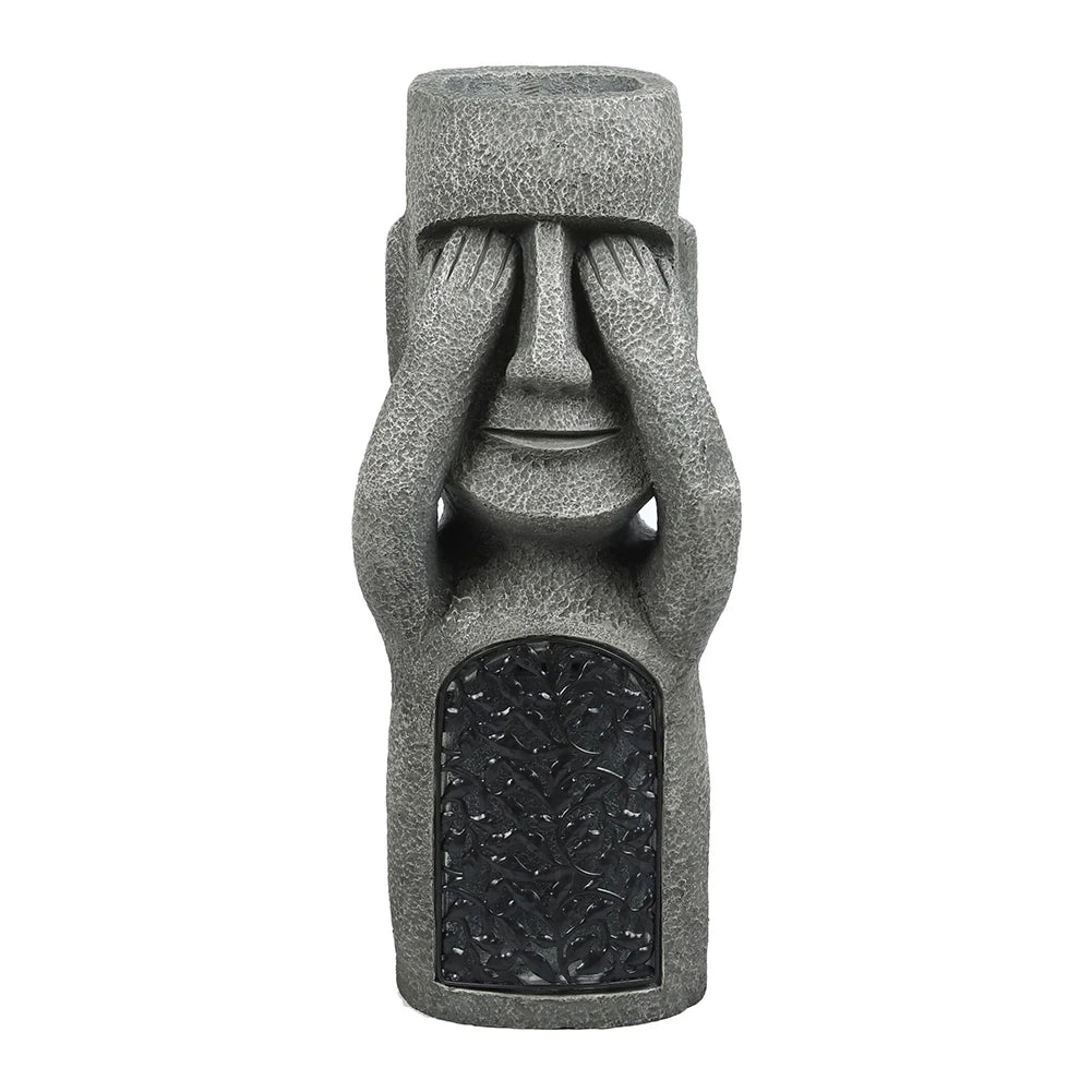 See Hear Speak No Evil Garden Easter Island Statues Creative Resin Sculpture Outdoor Decoration Home Vase Statue Decor Figurine