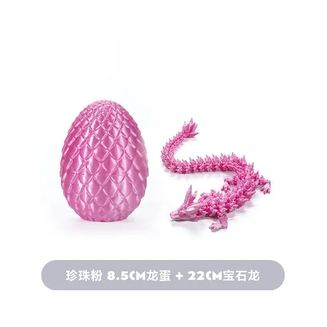 Cute 3D Printed Chinese Dragon Surprise Egg Movable Joint Articulated Dragon Mini Desktop Decoration Collectible Craft Gift