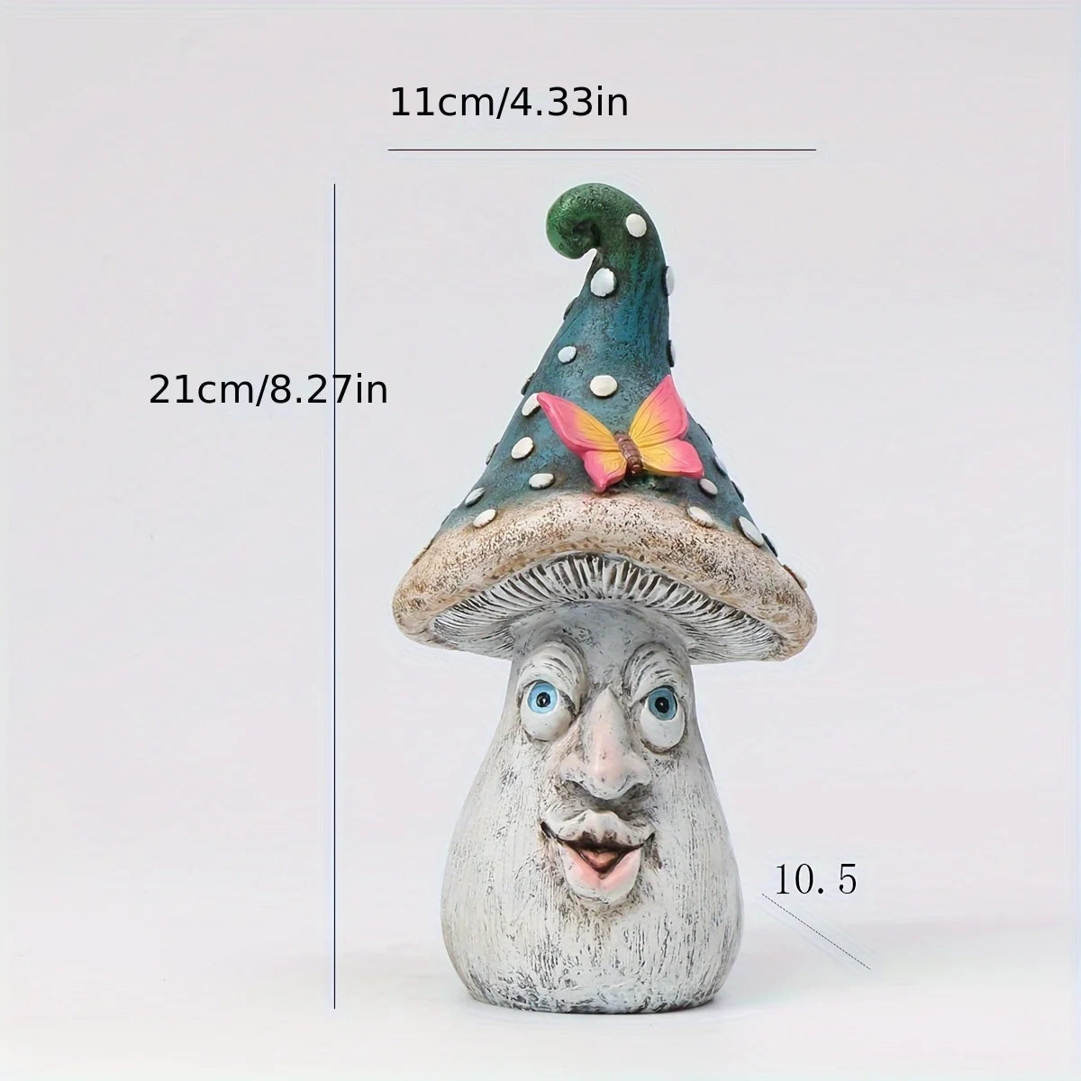 Facial Genie Mushroom Outdoor Sculpture Garden Ornament Accessories Courtyard, Lawn and Gardening