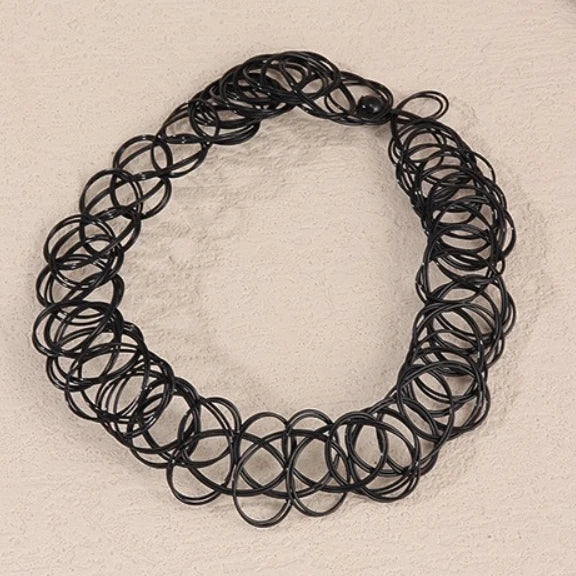 1PCS Hot Sell Vintage Hippy Stretch Tattoo Choker Necklace Elastic Chocker Necklace Fishing Line Tattoo Necklace