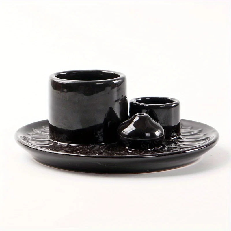 4-in-1 Ceramic Incense Burner for Aromatherapy Meditation Yoga and Home Decor Includes Sage Holder and Incense Holder for Sticks