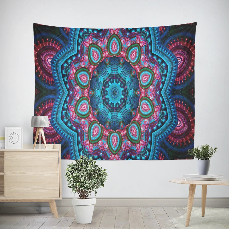 Hippie Mandala Tapestrys India Bohemian Psychedelic Bedding Decor Tapestry Aesthetic Vintage Wall Tapestry Art Tapestry Tapiz