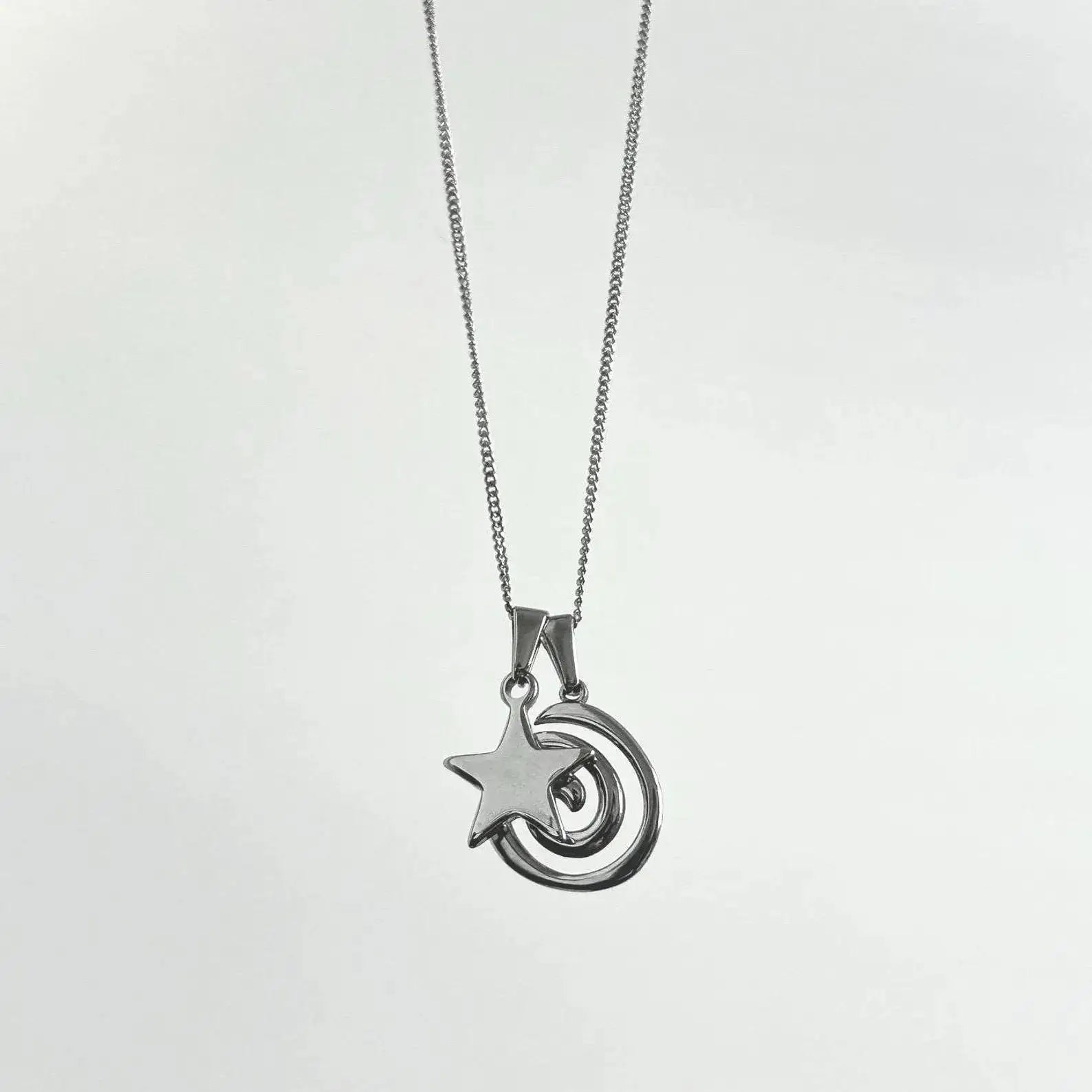 Y2K Retro Vortex Necklace For Women Man Fashion Party Rock Jewelry Accessory Gift Pentagram Vortex Sun Mysterious Hippie Choker