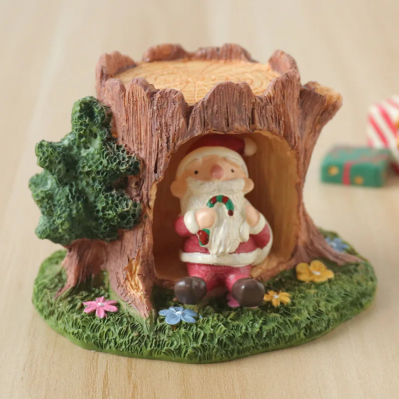 Cute Grassland Tree Hole Decoration Creative Micro Landscape Cartoon Ins Home Decoration Resin Crafts Home Decor Fairy Garden