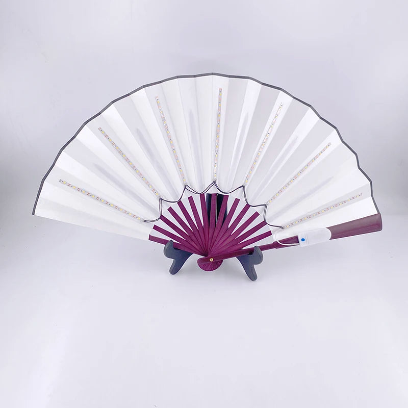 Holiday Carnival party lighting supplies  LED neon light rave fan  folding luminous fan wedding hand fan glowing in the party