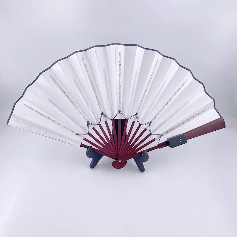 Holiday Carnival party lighting supplies  LED neon light rave fan  folding luminous fan wedding hand fan glowing in the party
