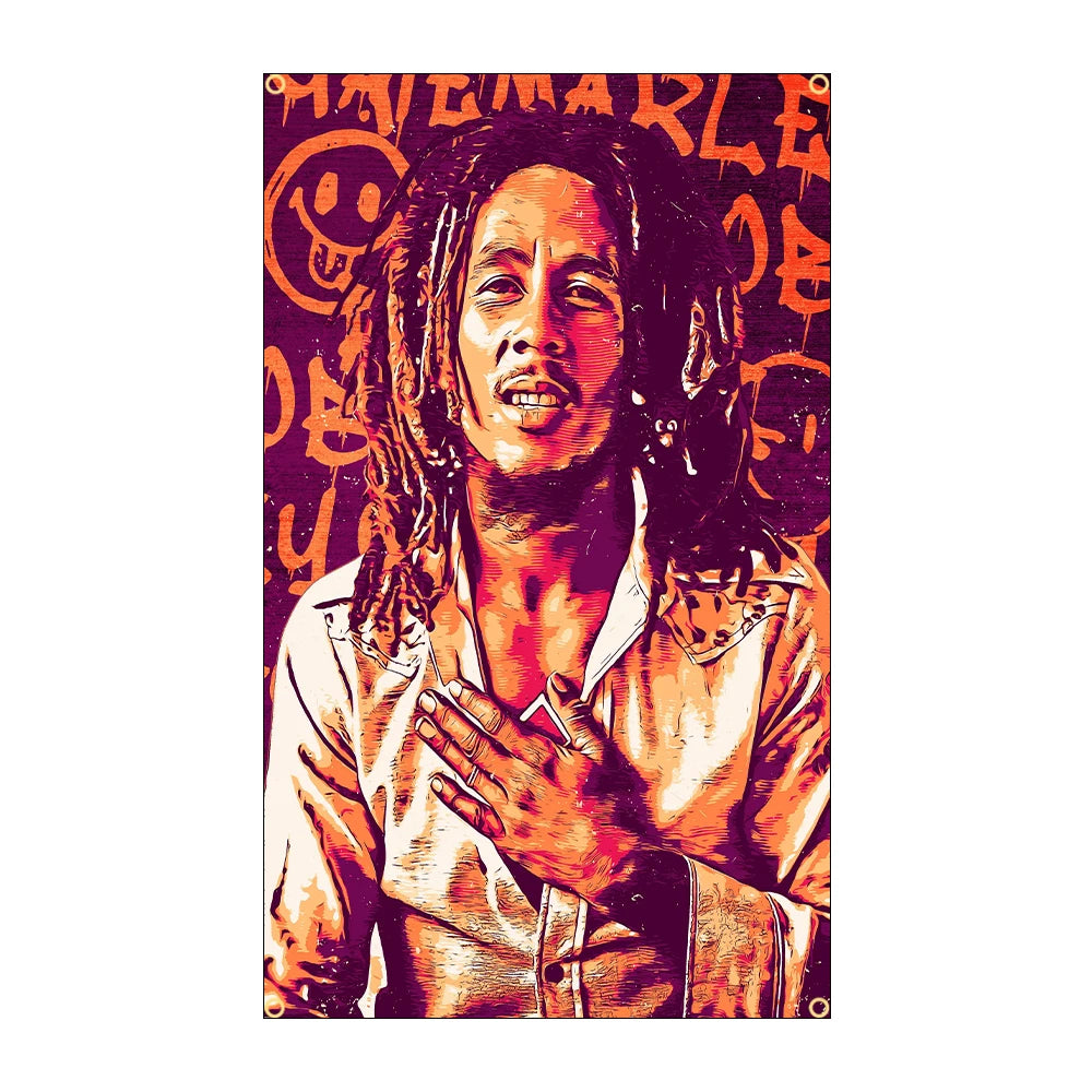 BOB Marley Reggae Rasta Hippie Band Flag Tapestry 60x90cm 90x150cm Polyester Printed  Band Poster Banner for Decor Outdoor Home