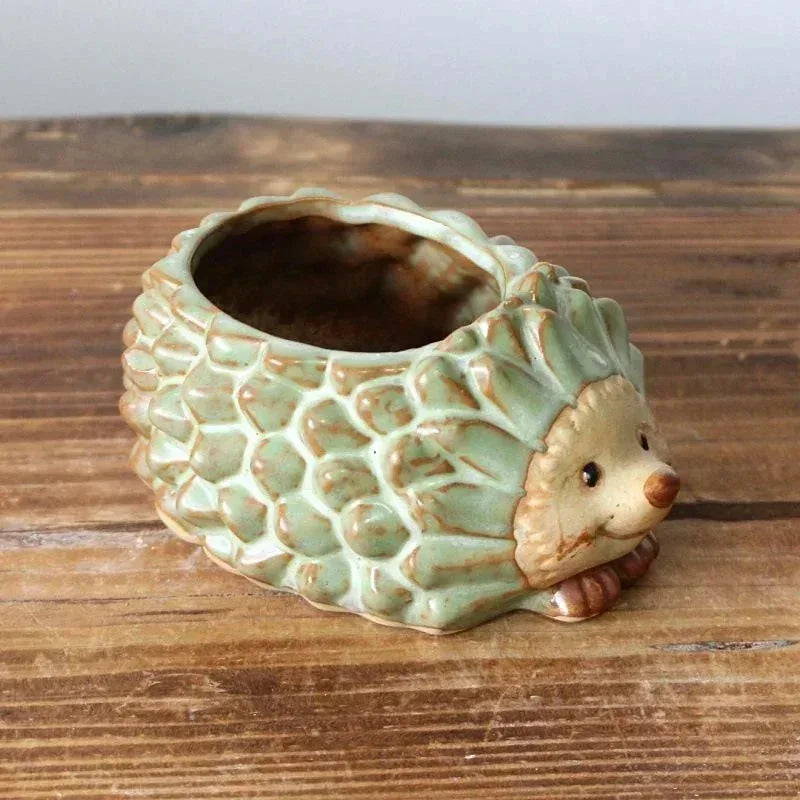 Hedgehog-shaped Ceramic Kiln Glaze Planter (1pc) - Garden Succulent Pot, Cute Bonsai Flower Pot, Decoration