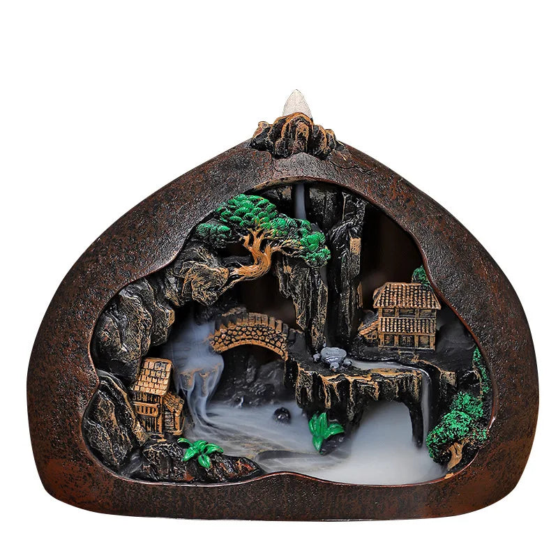 Incense Burner Household Indoor Incense Art with Zen-like Atmosphere Landscape Decoration Listening Rain Halfway The Mountain