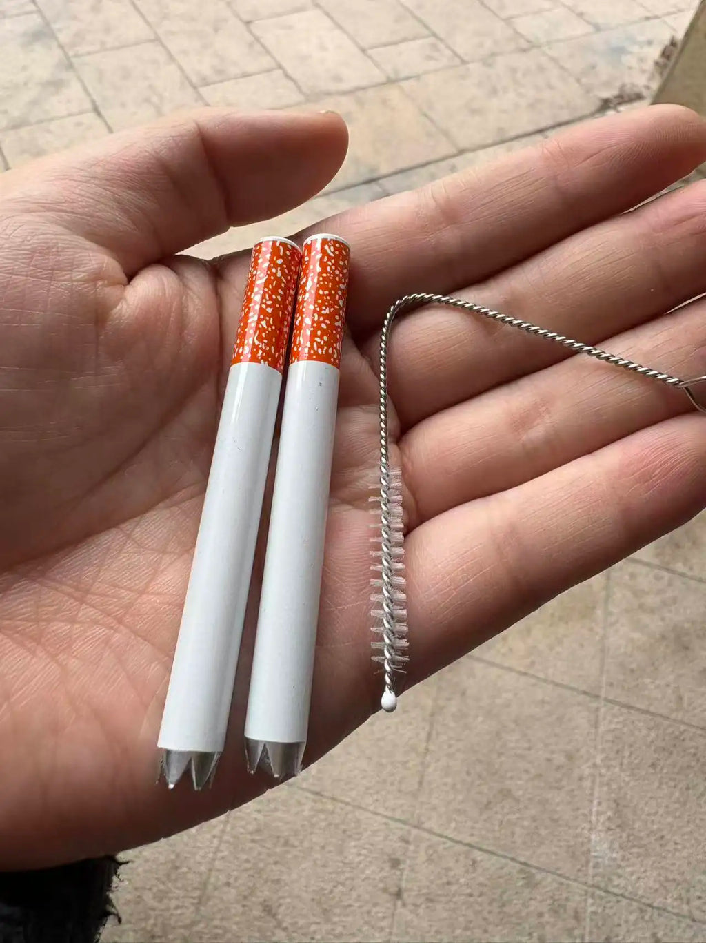 7.8cm/5.4cm 2 combination metal smoke pipes cigarette accessories. These three options are:54mm-78mm，2pcs 78mm，54mm.