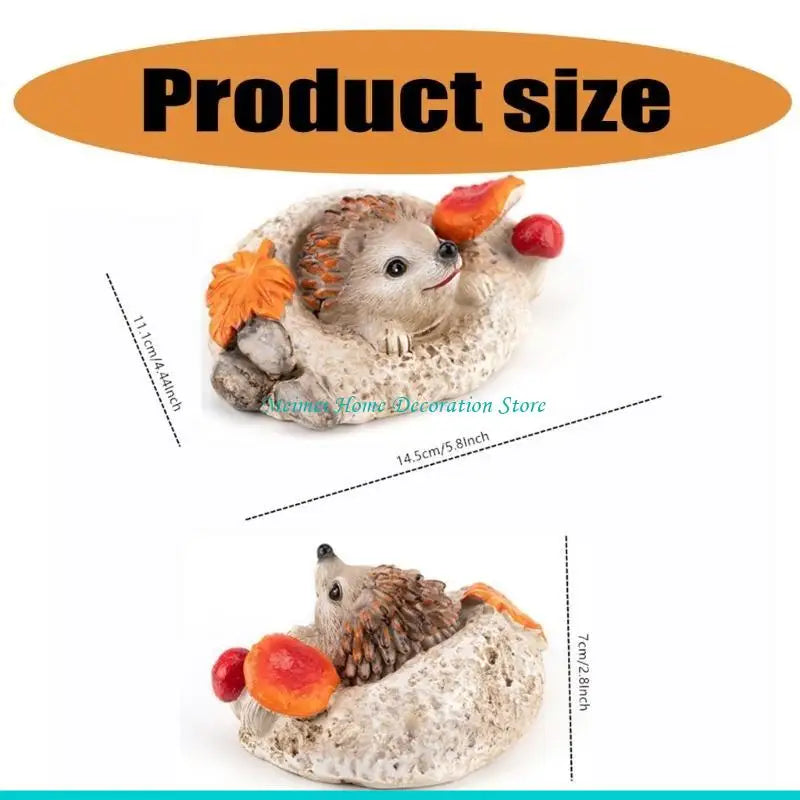 H7BF Hedgehog Figurine Hedgehog Garden Ornament Seasonal Holiday Decoration Resin Texture Suitable for Unique Home and Garden