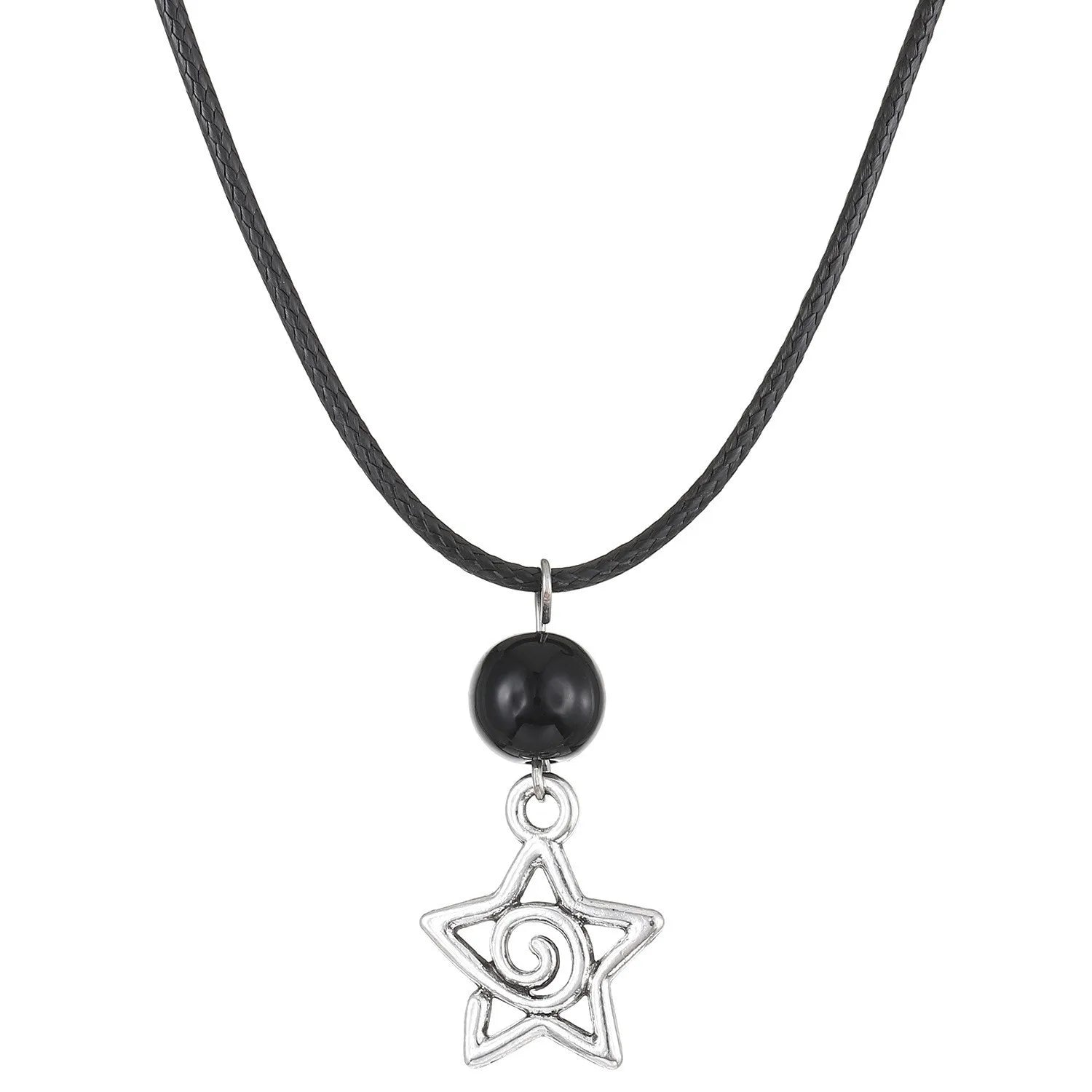 Y2K Retro Vortex Necklace For Women Man Fashion Party Rock Jewelry Accessory Gift Pentagram Vortex Sun Mysterious Hippie Choker
