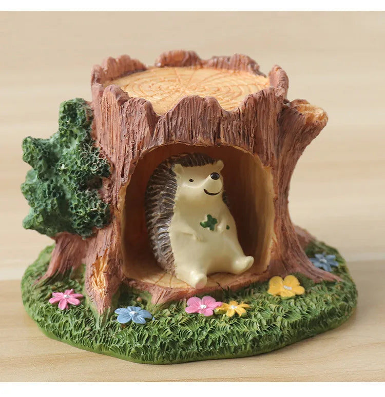 Cute Grassland Tree Hole Decoration Creative Micro Landscape Cartoon Ins Home Decoration Resin Crafts Home Decor Fairy Garden