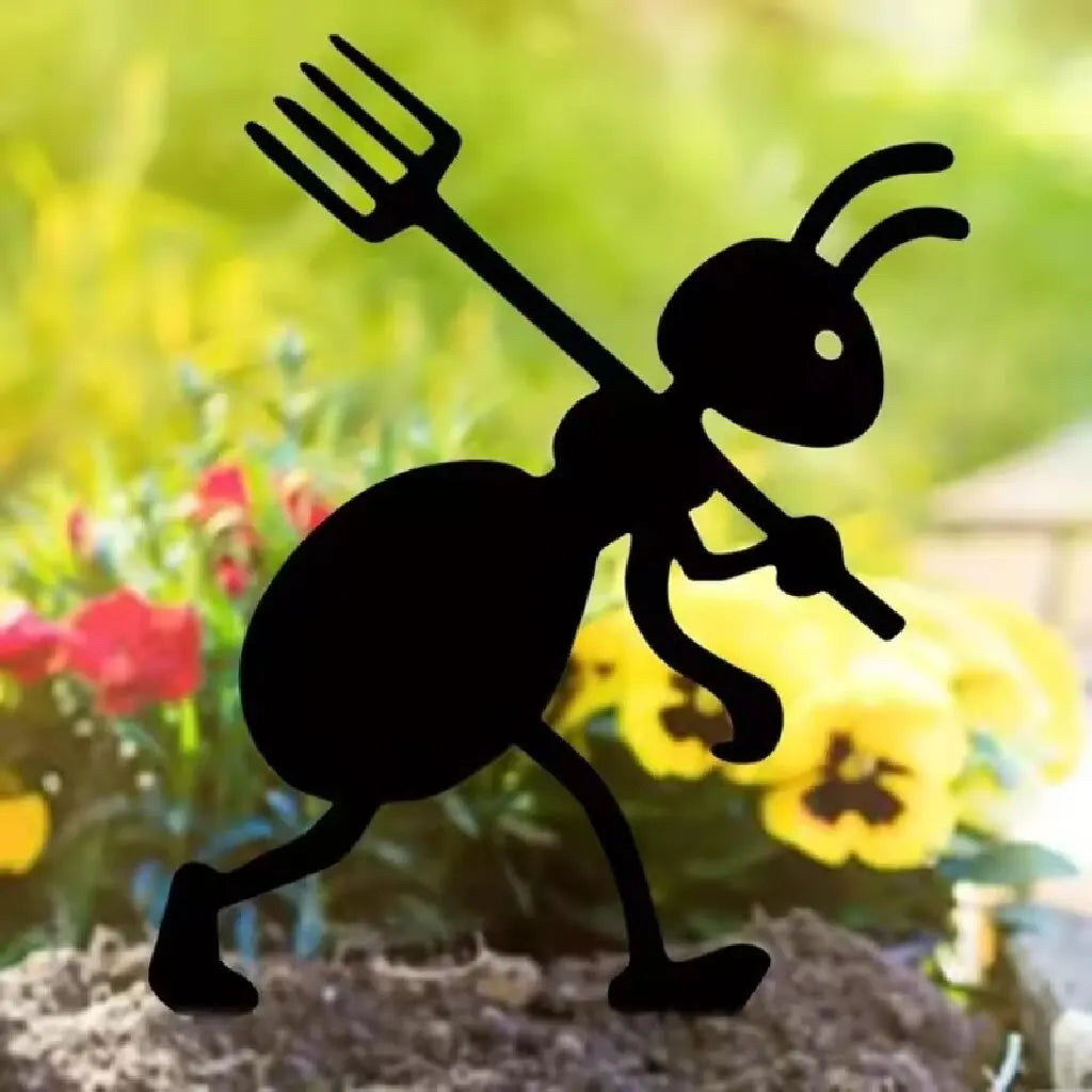 HelloYoung Metal Ant Garden Ornaments Yard Art Backyard Lawn Stakes Iron Crafts Decorative Ants for Garden Decor