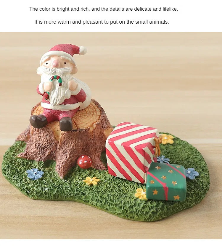 Cute Grassland Tree Hole Decoration Creative Micro Landscape Cartoon Ins Home Decoration Resin Crafts Home Decor Fairy Garden