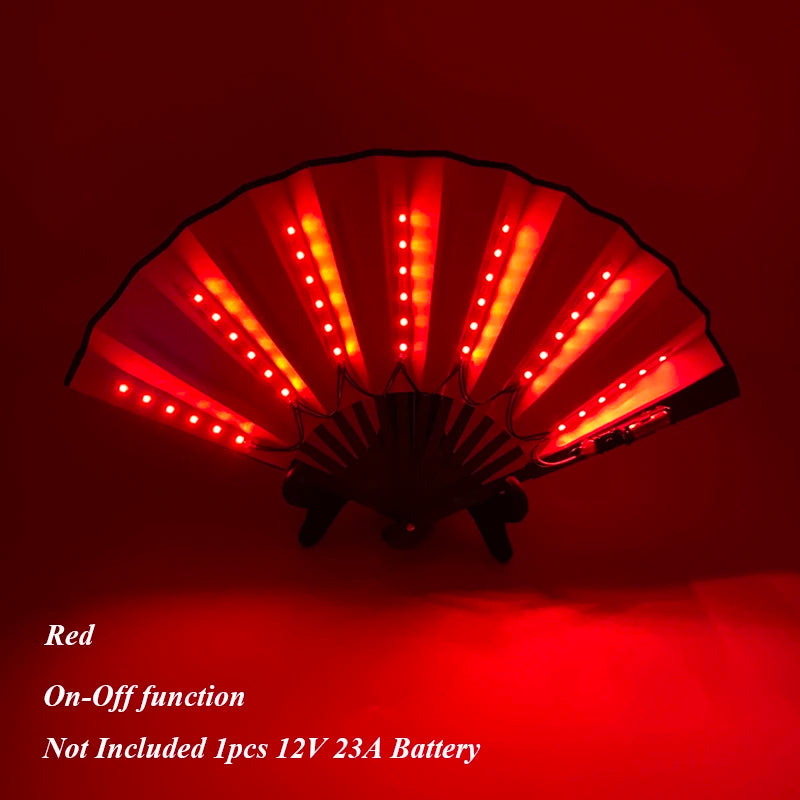 Holiday Carnival party lighting supplies  LED neon light rave fan  folding luminous fan wedding hand fan glowing in the party