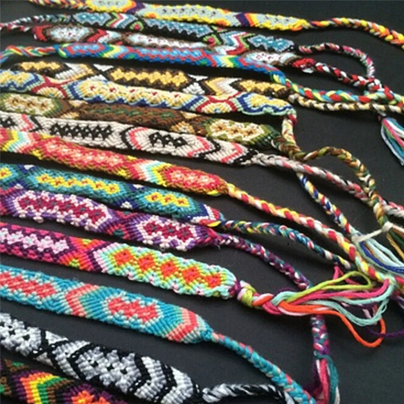 Hot Retro Bohemian Thread Bracelet Handmade Boho Multicolor String Cord Woven Braided Hippie Friendship Bracelets Women Men