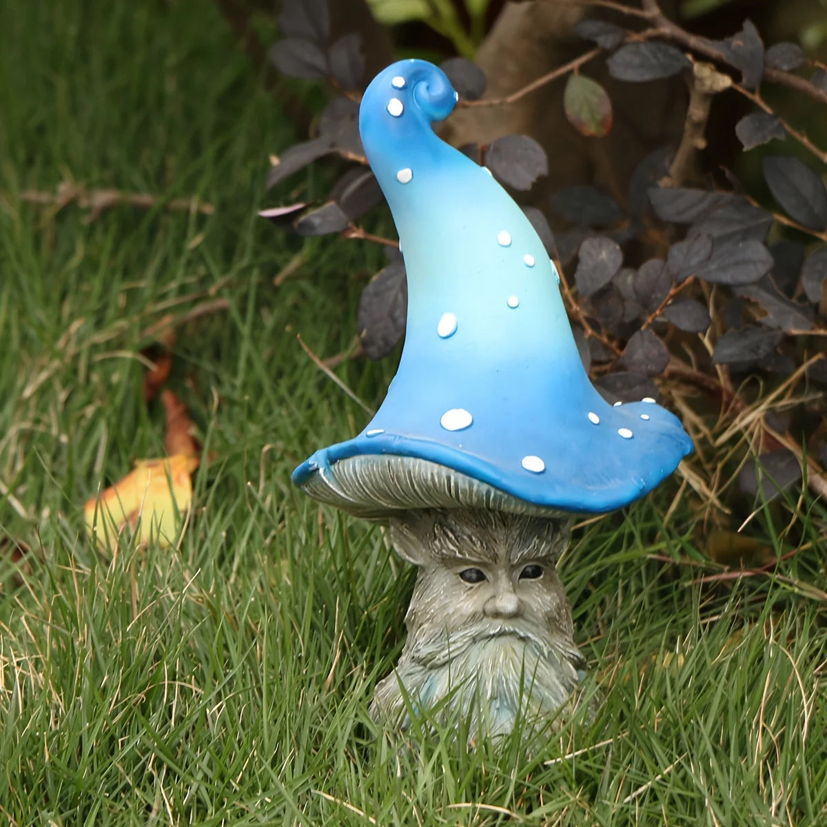 Facial Genie Mushroom Outdoor Sculpture Garden Ornament Accessories Courtyard, Lawn and Gardening