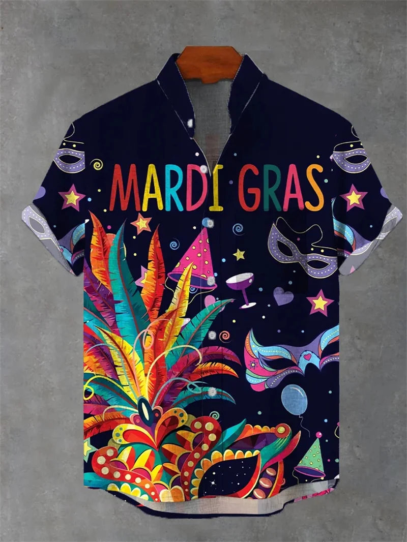 20225 Fashion Luxury Tropical Style Hawaiian Shirt 3D Digital Printing Men's Short Sleeve Collar Shirt