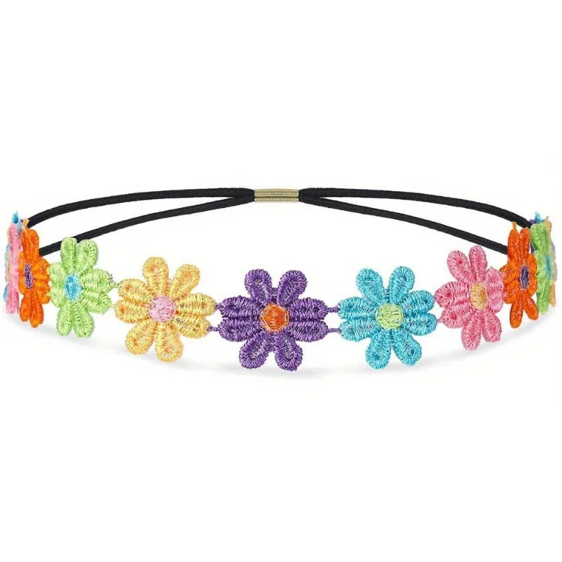 Hippie Costume Set 60's Style Circle Glasses Peace Sign Necklace Daisy Sunflower Headbands  Dressing Accessory Hippie Party