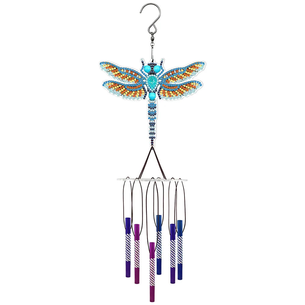 Acrylic Wind Chime Bell Pendant Diamond Painting Wind Chimes Special Shape DIY Rhinestones Wind Chime Kit for Home Garden Window