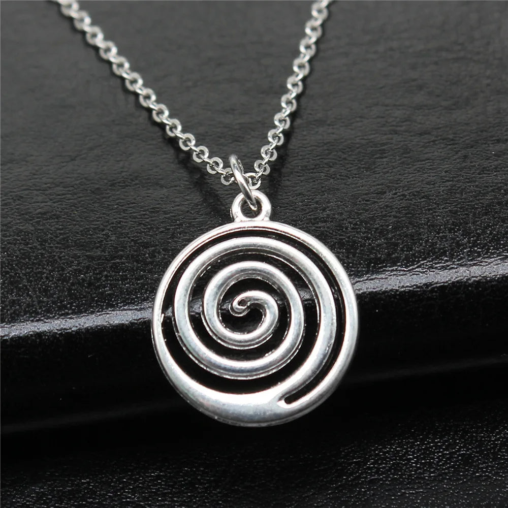Y2K Retro Vortex Necklace For Women Man Fashion Party Rock Jewelry Accessory Gift Pentagram Vortex Sun Mysterious Hippie Choker