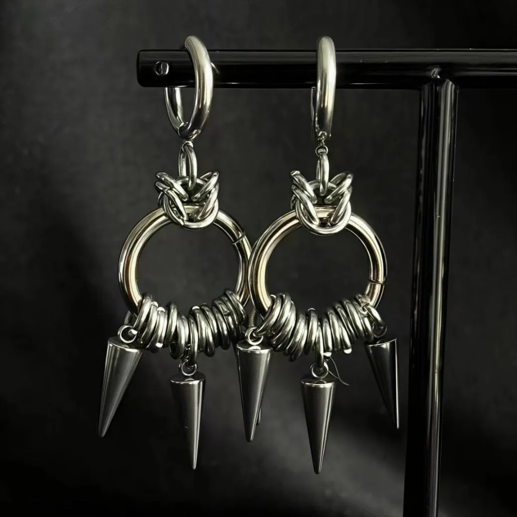 Punk Rivet Earring,Korean Jewelry,Hippie Accessory,Gothic Rock,Y2k,Sharp Spike Charm,Avant-garde,Design Sense,Ear Hoop For Women
