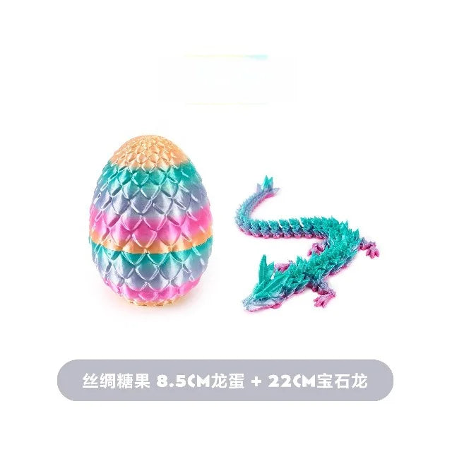 Cute 3D Printed Chinese Dragon Surprise Egg Movable Joint Articulated Dragon Mini Desktop Decoration Collectible Craft Gift