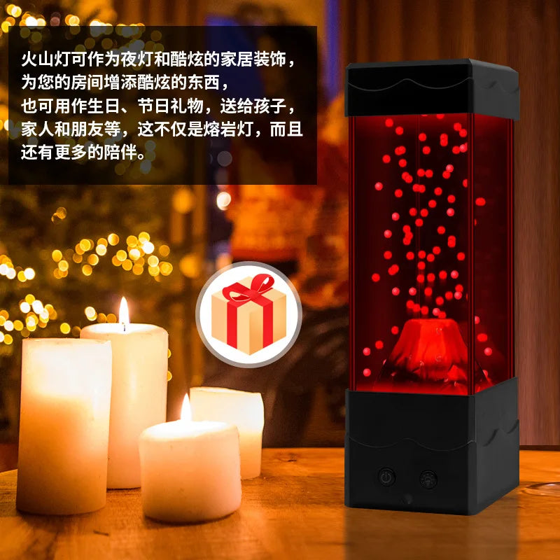 LED Lava Volcano Light Home Decoration Night Light Creative Children's Toys Desktop Decoration Lamp Boys AndGirls DIY Gift