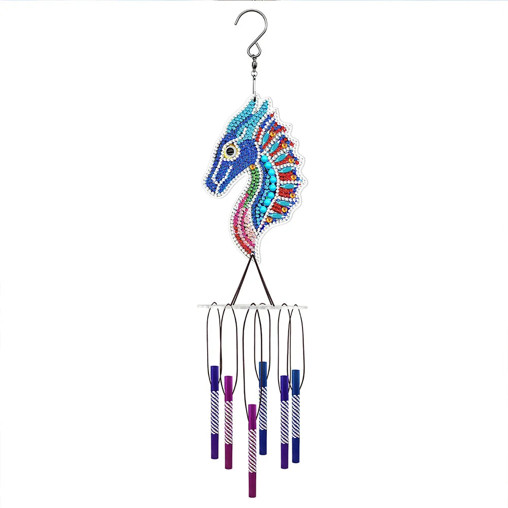 Acrylic Wind Chime Bell Pendant Diamond Painting Wind Chimes Special Shape DIY Rhinestones Wind Chime Kit for Home Garden Window