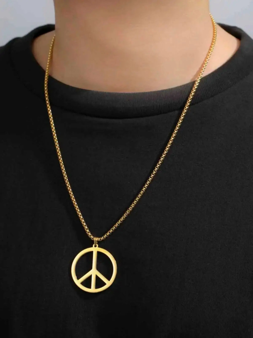 Peace Necklace Peace Sign Symbol Pendant Necklace Chain Necklace for Hippie Party Dressing Accessories Jewelry for Women Men