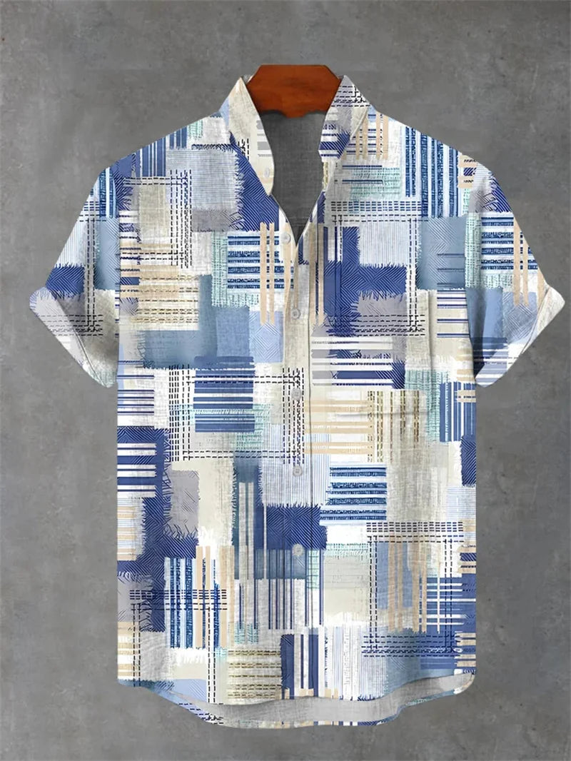 20225 Fashion Luxury Tropical Style Hawaiian Shirt 3D Digital Printing Men's Short Sleeve Collar Shirt