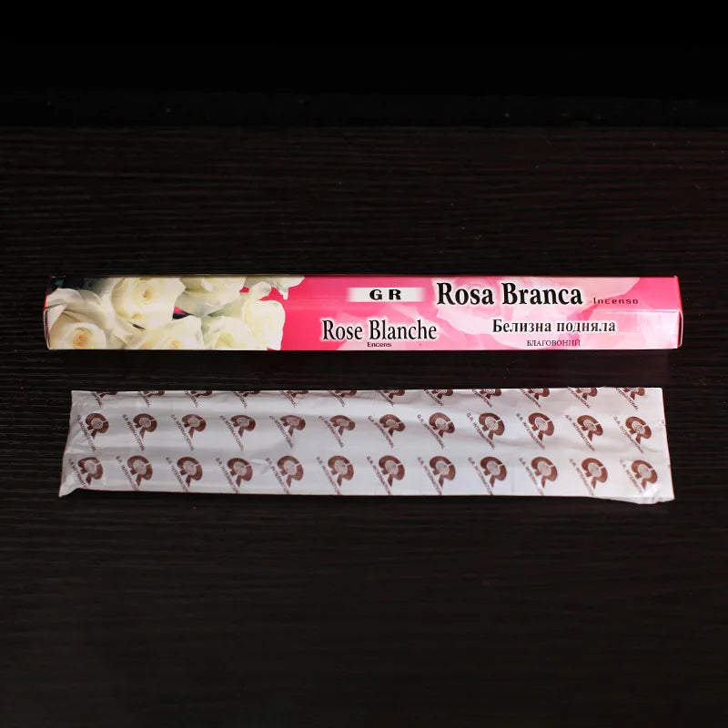 Y 120 Sticks Indian Incense White Rose Meditation Yoga Bedroom Household Incense Hotel Purifying Air Deodorization Aromatherapy