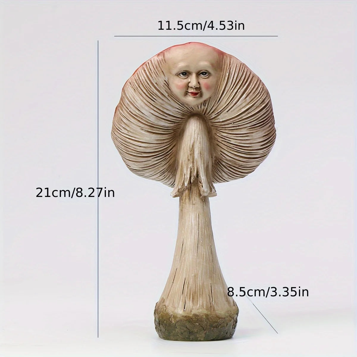 Facial Genie Mushroom Outdoor Sculpture Garden Ornament Accessories Courtyard, Lawn and Gardening
