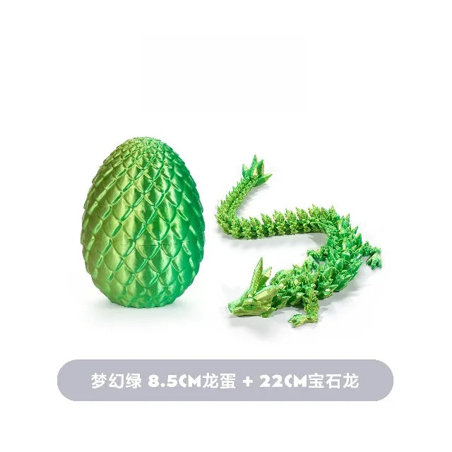 Cute 3D Printed Chinese Dragon Surprise Egg Movable Joint Articulated Dragon Mini Desktop Decoration Collectible Craft Gift