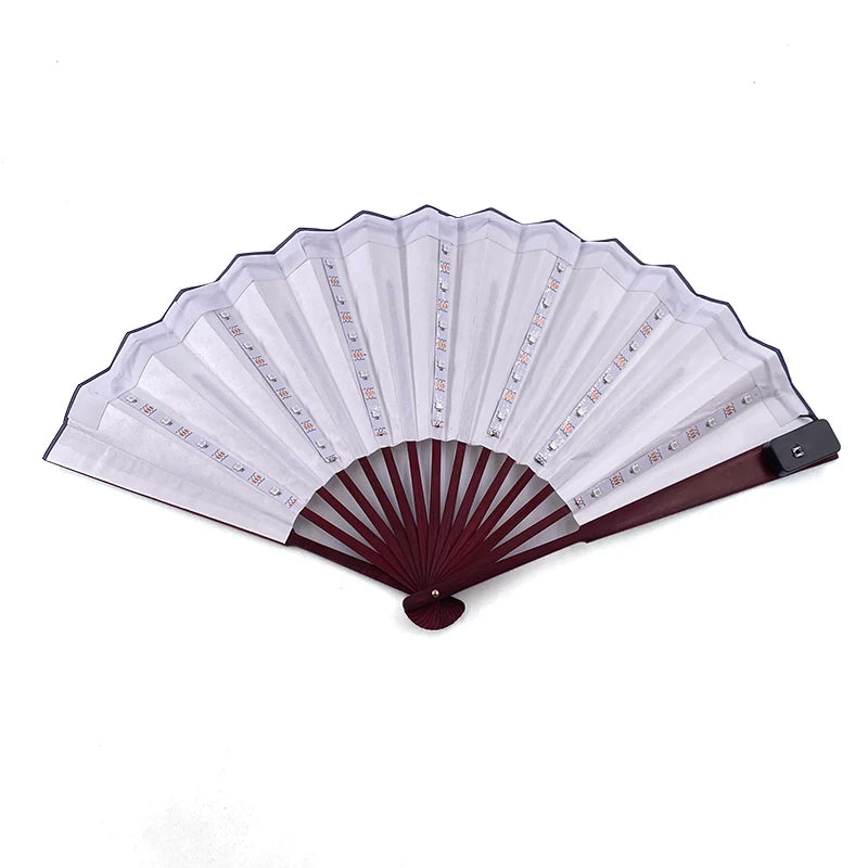 Holiday Carnival party lighting supplies  LED neon light rave fan  folding luminous fan wedding hand fan glowing in the party