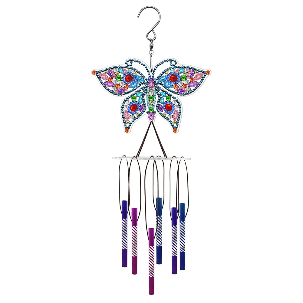 Acrylic Wind Chime Bell Pendant Diamond Painting Wind Chimes Special Shape DIY Rhinestones Wind Chime Kit for Home Garden Window