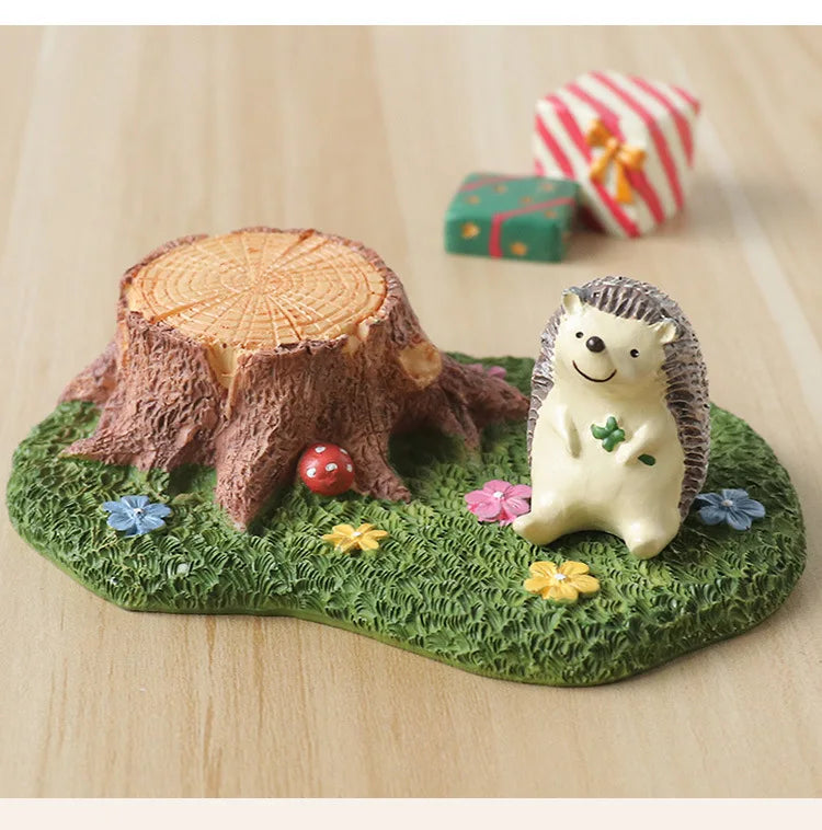 Cute Grassland Tree Hole Decoration Creative Micro Landscape Cartoon Ins Home Decoration Resin Crafts Home Decor Fairy Garden