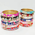 Wholesale 12 pcs （6 sets）Vintage mixed style enamel pattern alloy Mixed Adults and children bracelet