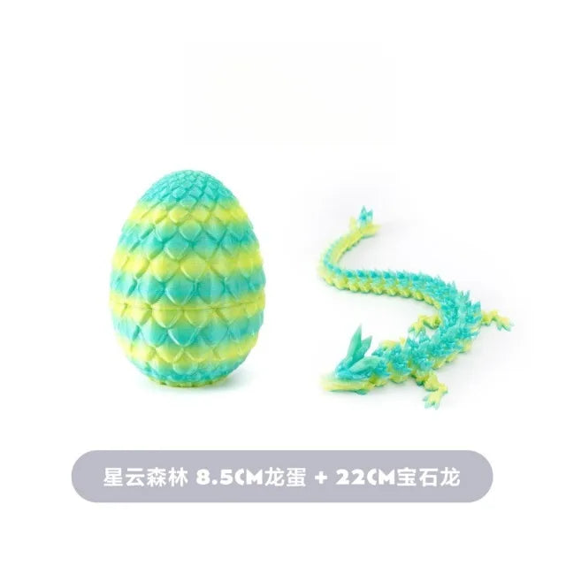 Cute 3D Printed Chinese Dragon Surprise Egg Movable Joint Articulated Dragon Mini Desktop Decoration Collectible Craft Gift