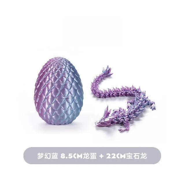 Cute 3D Printed Chinese Dragon Surprise Egg Movable Joint Articulated Dragon Mini Desktop Decoration Collectible Craft Gift