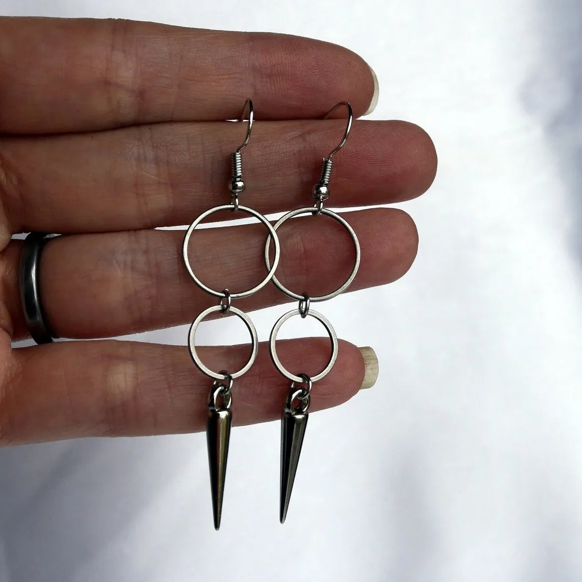 Punk Rivet Earring,Korean Jewelry,Hippie Accessory,Gothic Rock,Y2k,Sharp Spike Charm,Avant-garde,Design Sense,Ear Hoop For Women