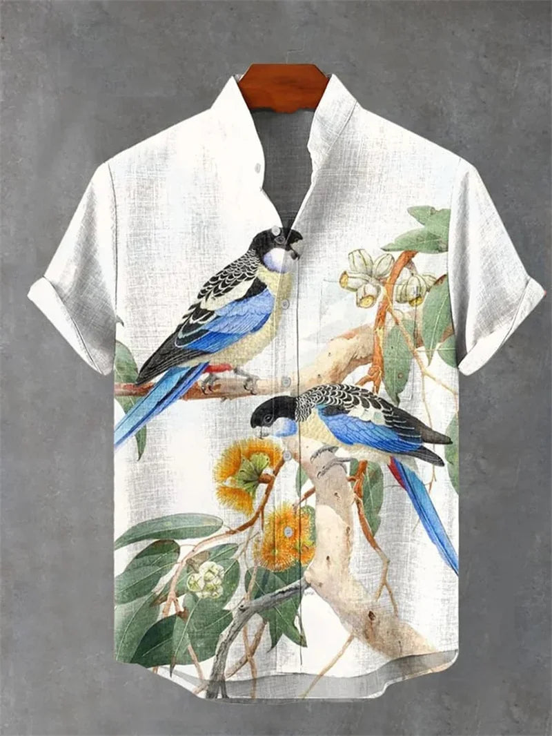 20225 Fashion Luxury Tropical Style Hawaiian Shirt 3D Digital Printing Men's Short Sleeve Collar Shirt