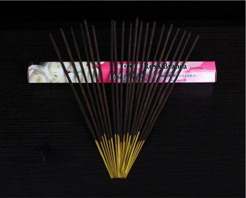 Y 120 Sticks Indian Incense White Rose Meditation Yoga Bedroom Household Incense Hotel Purifying Air Deodorization Aromatherapy