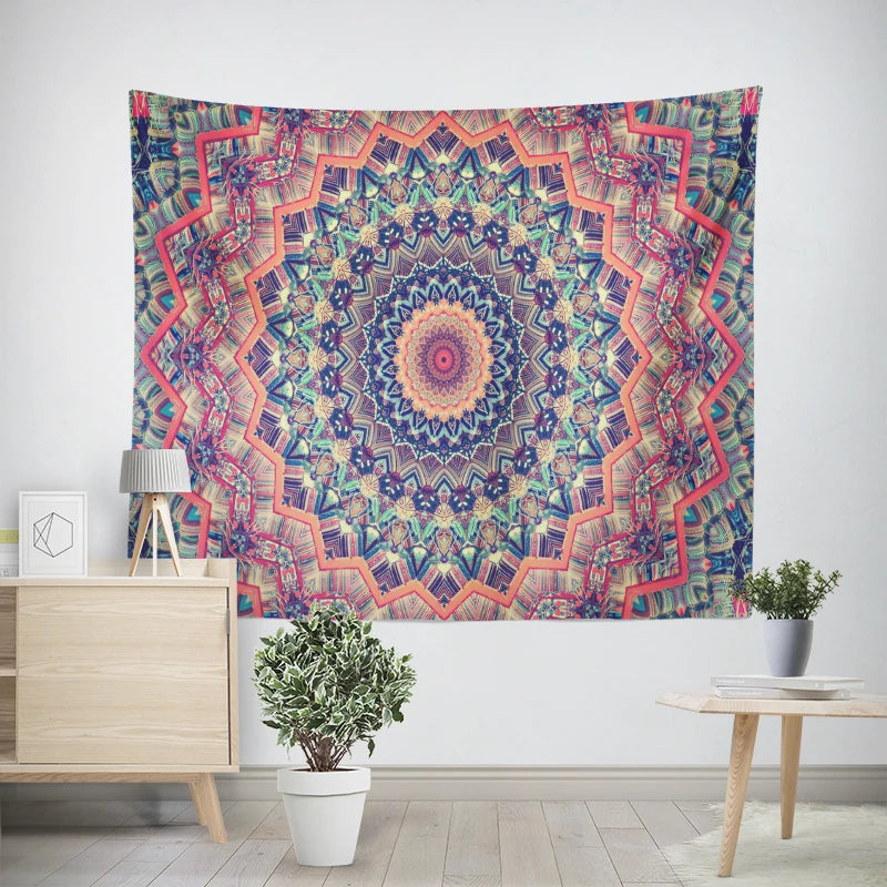 Hippie Mandala Tapestrys India Bohemian Psychedelic Bedding Decor Tapestry Aesthetic Vintage Wall Tapestry Art Tapestry Tapiz