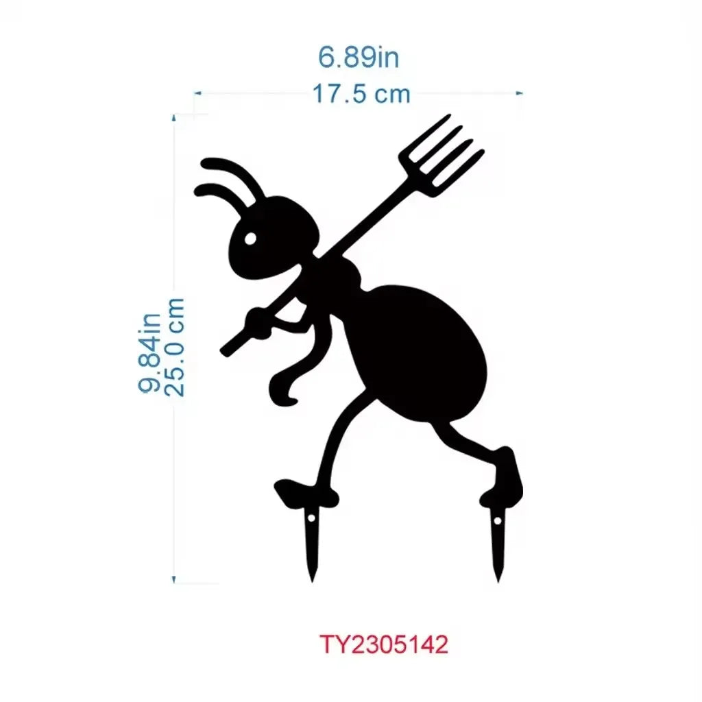 HelloYoung Metal Ant Garden Ornaments Yard Art Backyard Lawn Stakes Iron Crafts Decorative Ants for Garden Decor