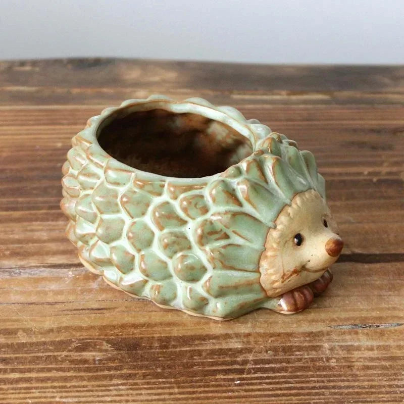 Hedgehog-shaped Ceramic Kiln Glaze Planter (1pc) - Garden Succulent Pot, Cute Bonsai Flower Pot, Decoration