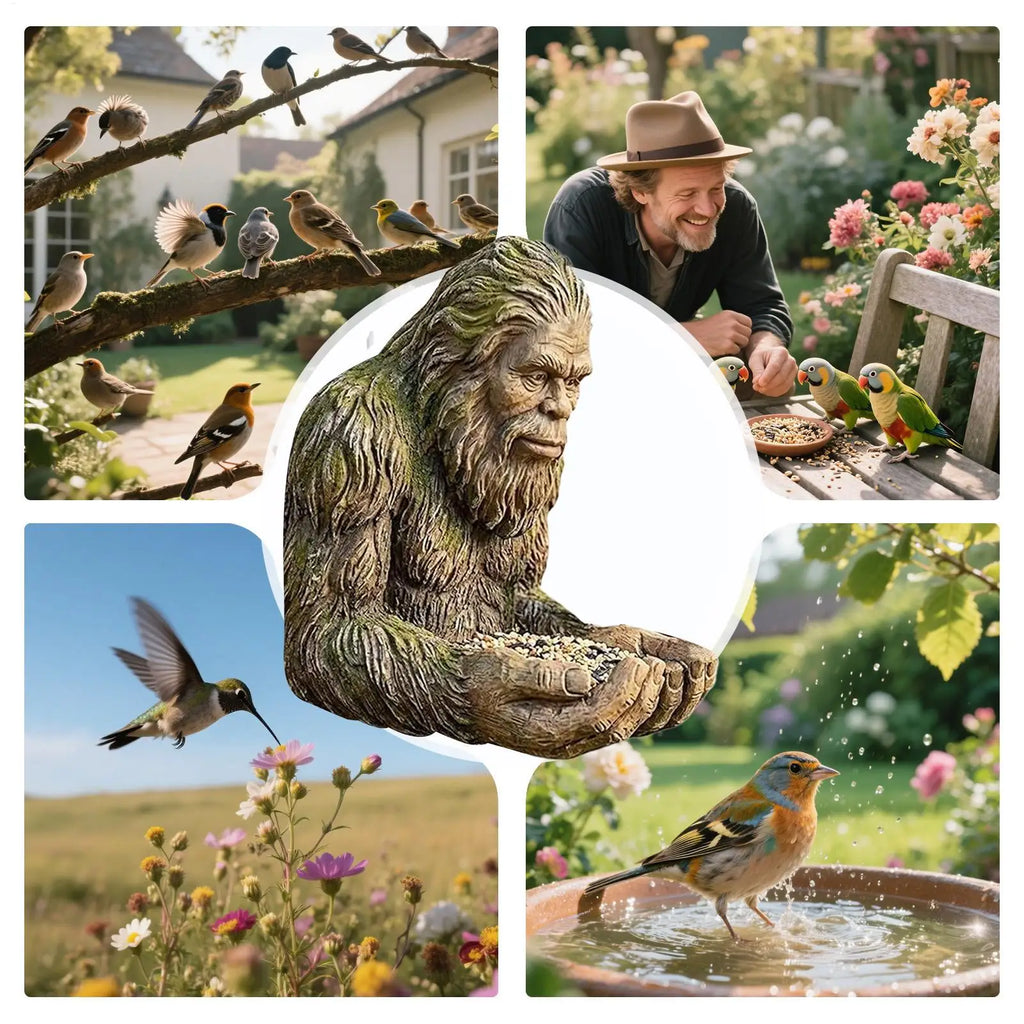 Bird Feeder Garden Sculpture Birdfeeder Yard Art Decoration Wild Bird Feeding Station for Outdoor Garden Backyard Patio Yard