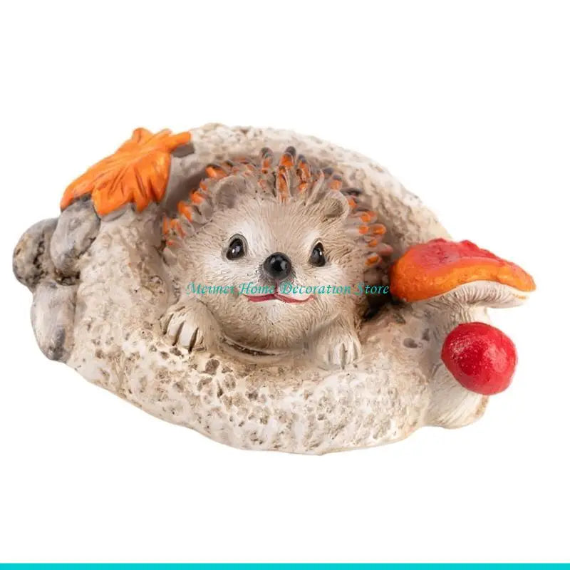 H7BF Hedgehog Figurine Hedgehog Garden Ornament Seasonal Holiday Decoration Resin Texture Suitable for Unique Home and Garden